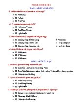 Câu hỏi trắc nghiệm ôn tập cả năm Lịch sử lớp 4